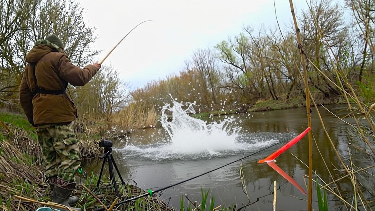 ЧТО ЭТО... СОГНУЛО БАМБУК!! РЫБАЛКА НА ПОПЛАВОК И ДОНКИ - КРУПНЫЙ КАРАСЬ, РЫБЕЦ ВЕСНОЙ НА МАЛОЙ РЕКЕ