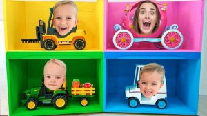 🍿 Влад и Ники Четыре цветных гаража челлендж