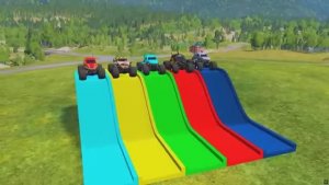 Мультики для детей и малышей . Мультики про машинки . Монстр траки преодолевают препятствия .