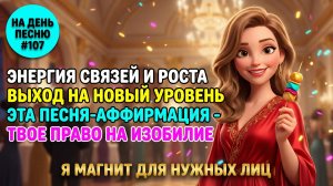 НА ДЕНЬ ПЕСНЮ #107 | РОСКОШНАЯ ПЕСНЯ-АФФИРМАЦИЯ связи и богатство | "Я магнит для нужных лиц"