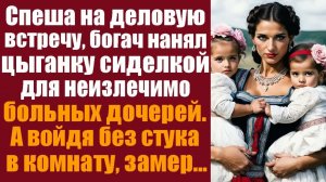 Истории из жизни. Слушать истории.  Спеша на деловую встречу, богач нанял цыганку сиделкой для