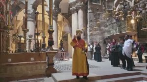 Первая церемония окуривания Храма ладаном после открытия Храма Гроба Господня для верующих, 9 апреля