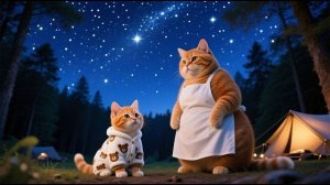 Приключенческий поход мамы-кошки и Рыжего котенка