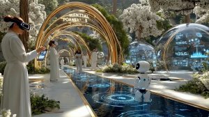 Year 2150: Futuristic Solarpunk City Ambience | 1 Hour Sci-Fi Relaxing Sound for Focus & Sleep