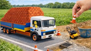 СТРОИМ МОСТ ПОМОГАЮТ ТРАКТОР КАМАЗ И ГРУЗОВИК