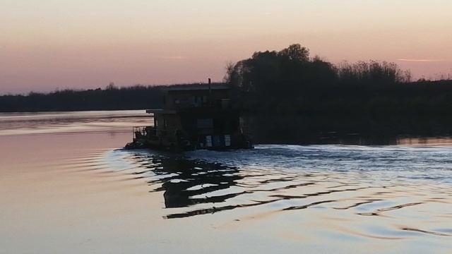 Чистка русла реки Оки( буксировщик)