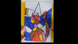 Рисуем котенка абстракция, легко и просто