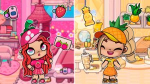 Клубничная 🍓 VS Ананасовая 🍍 комнаты в Аватар Ворлд