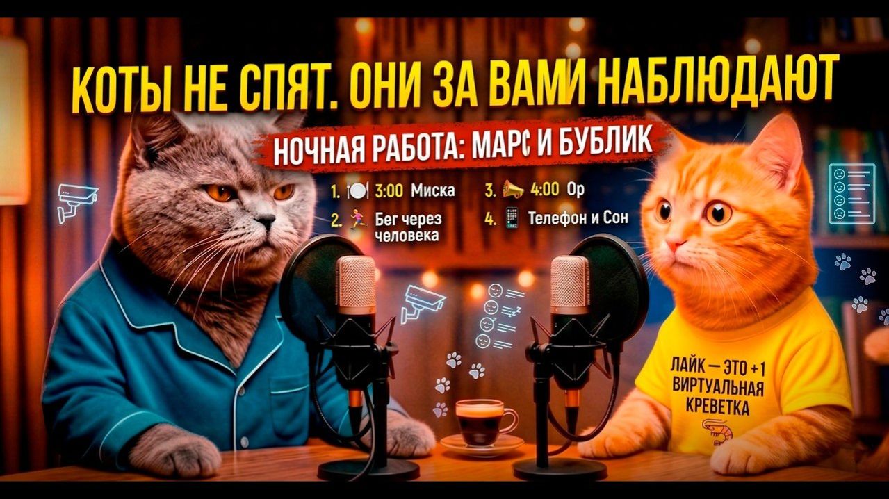 🤣 Коты не спят. Они за вами наблюдают.