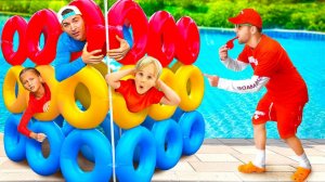 Дети учатся правилам безопасности в бассейне