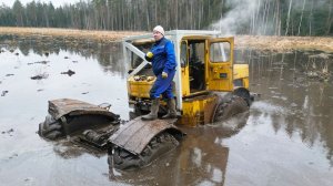 Испытания мощной лебёдки К-700 в ЛЮТОМ болоте