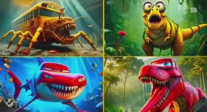 МАШИНКИ: МОЛНИЯ МАКВИН АКУЛА против ДИНО МИНЬОН и ШКОЛЬНЫЙ АВТОБУС — Эволюция Динозавров 🦖⚡️