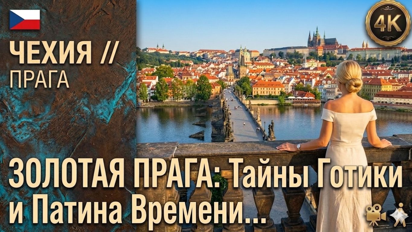Чехия // Золотая Прага // Готическое Наследие и Тайны Карлова Моста 4K