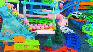 Мультики залипалки для детей. Развивающие детские игрушки. Свинка Пеппа и железная дорога Распаковка