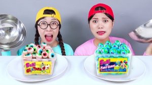 ASMR Радуга Желе Съедобная ложка Торт Десерт Мукбанг