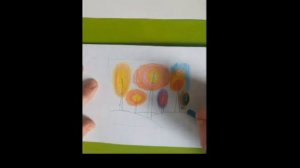 Рисуем веселенькие деревья цветными карандашами, легко и просто