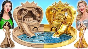 Строим потрясающий кукольный домик: челлендж «Богатые против бедных» | Забавные идеи для украшения