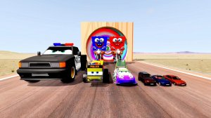 Большой и маленький Губка Боб на мотоцикле против