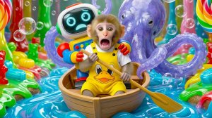 Видео для детей. Обезьянка попала в сказочный мир. Мультик/видео про обезьянку