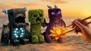 МУЛЬТИКИ ДЛЯ ДЕТЕЙ Домашние питомцы из Minecraft: дракон Края, крипер и варден в реальной жизни!