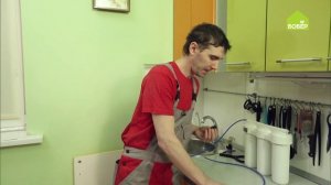 Установка фильтра с краном для питьевой воды