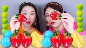 Клубнично мандариновые цукаты Танхулу Мукбанг