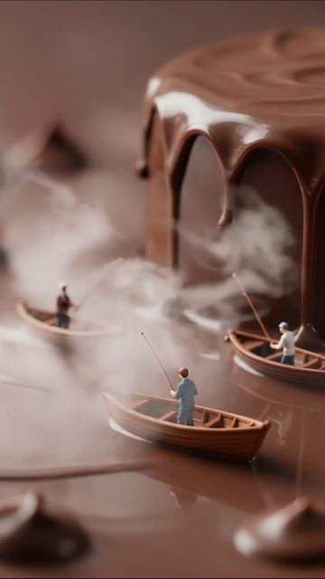 Ловля рыбы на шоколадной реке #шоколад #вкусно #роскошь