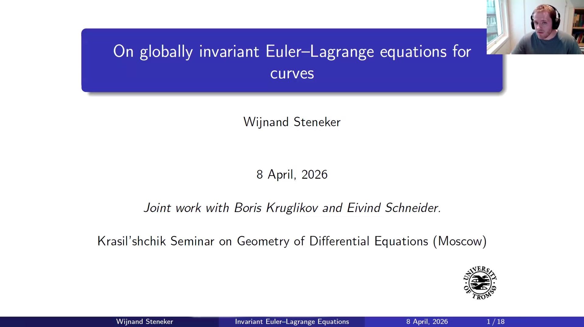 Seminar GDEq. On globally invariant Euler-Lagrange equations for curves