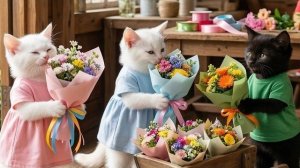 Помогите коричневому Восточному котенку продать цветы 🌸🐱