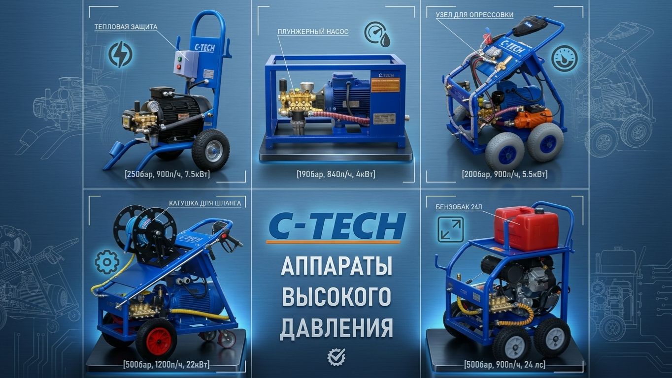 Аппараты высокого давления C-TECH (Моющее оборудование)