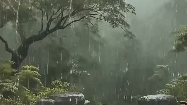 Дождь в лесу | Шум дождя для сна 1 час | Сильный дождь — глубокий сон | Дождь для расслабления