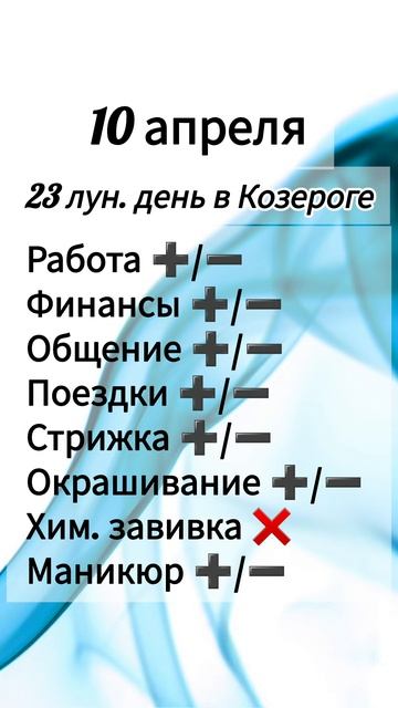 Гороскоп 10 апреля 2026 года, лунный день