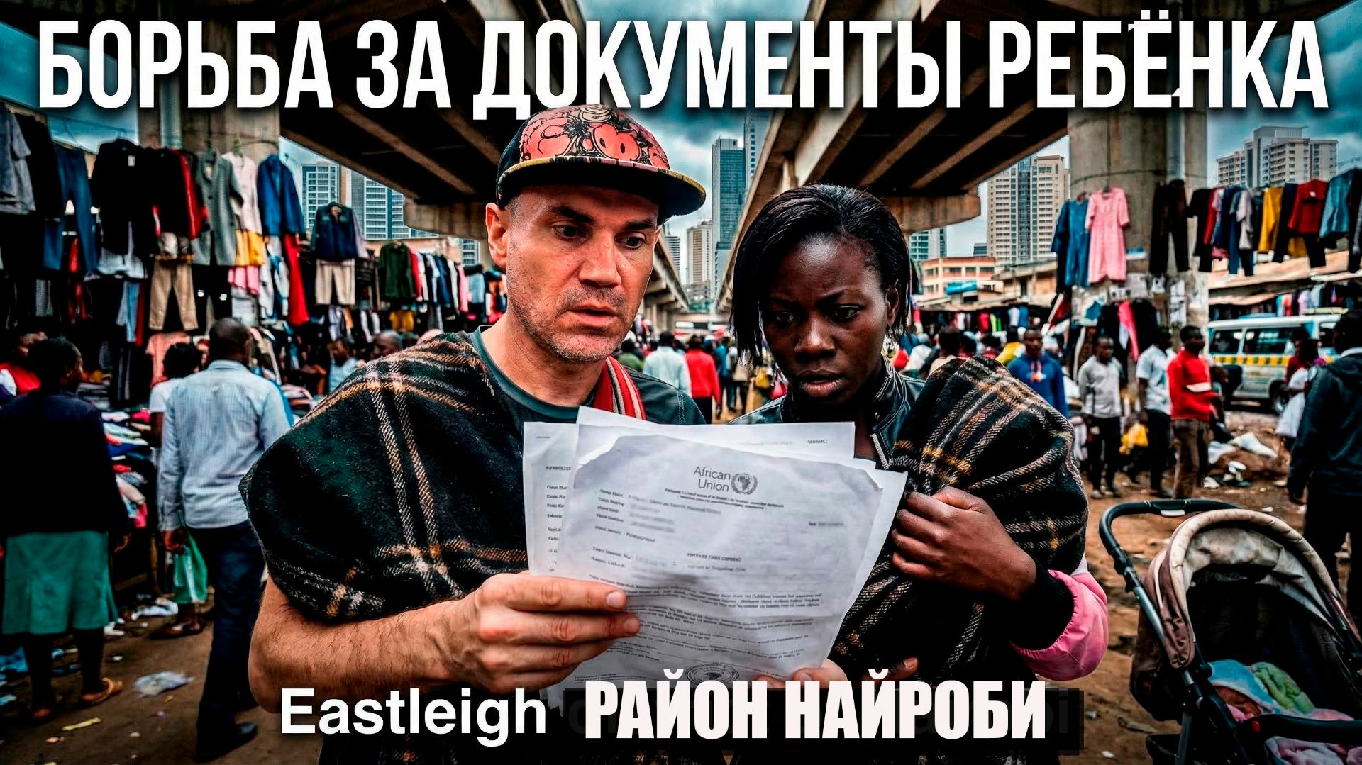 РЫНОК ПОД МОСТОМ в КЕНИИ / СВИДЕТЕЛЬСТВО О РОЖДЕНИИ ДЛЯ ЭМИЛИИ/ МУСУЛЬМАНСКИЙ РАЙОН у ЦЕНТРА НАЙРОБИ