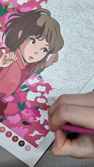 Раскрашиваю Тихиро в раскраске Ghibli #раскраски #хобби #coloringbook #ghibli #раскраскипономерам