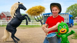 КТО ПОМОЖЕТ ПЕРЕВЕЗТИ ЛОШАДЕЙ? 🐴🚛 Кэтбой, Гекко и СПЕЦМАШИНА ИЗ ГАРАЖА! 🦸⚡