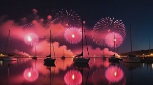 Фейерверки над водой с лодками! Отражение и магия. 🎆✨