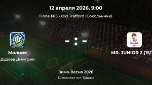 Дивизион им. Баджо. Молния - Mr. Junior 2 (15-16). Детская лига CityFootball