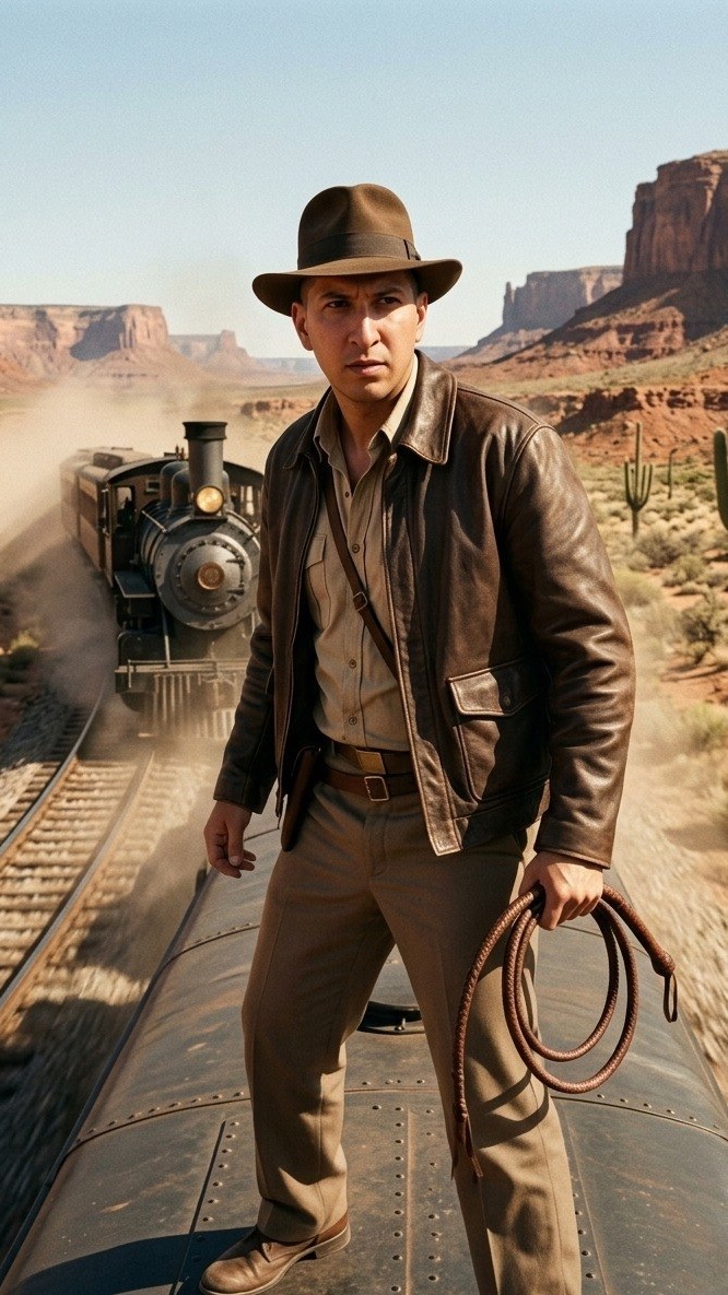 Когда ты Индиана Джонс: поезд, драка и взрыв моста! Seedance 2.0 #фильм #shortvideo #ai