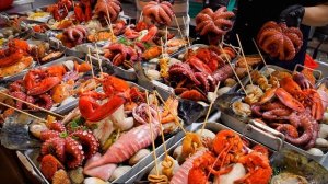 куча морепродуктов из Кореи