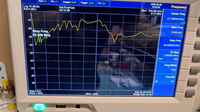 # Реакция Градиентной катушки - Бревно. В переделах 95кГц-1,5Ггц