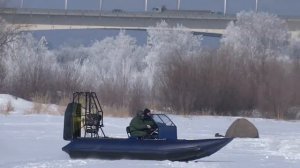 Испытание аэролодки на Ангаре