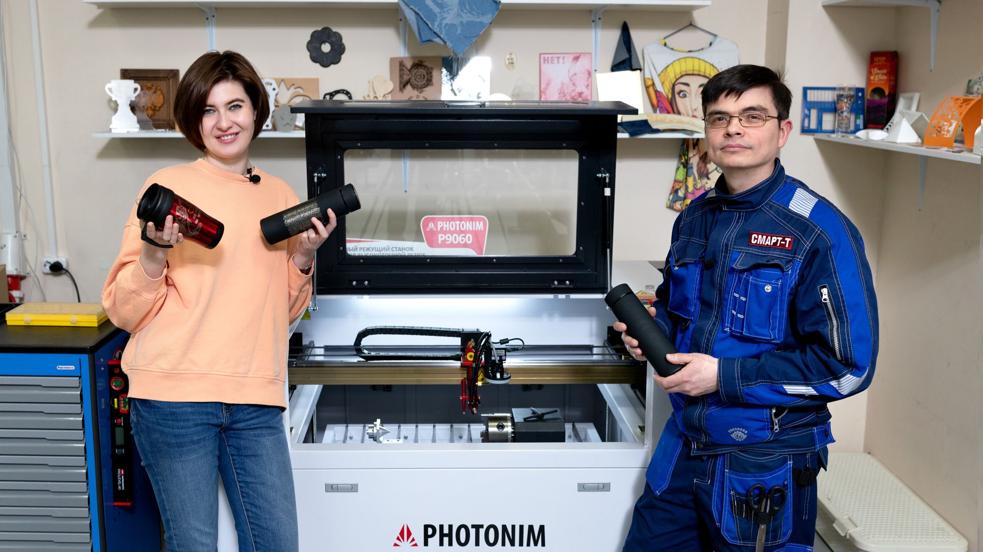 Гравировка цилиндрических изделий на лазерных станках Photonim