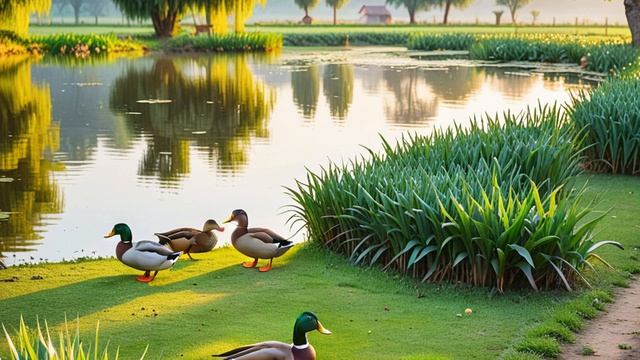 Звук природы. Птицы. Зарянка поёт в деревне ранним утром