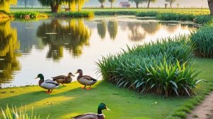 Звук природы. Птицы. Зарянка поёт в деревне ранним утром