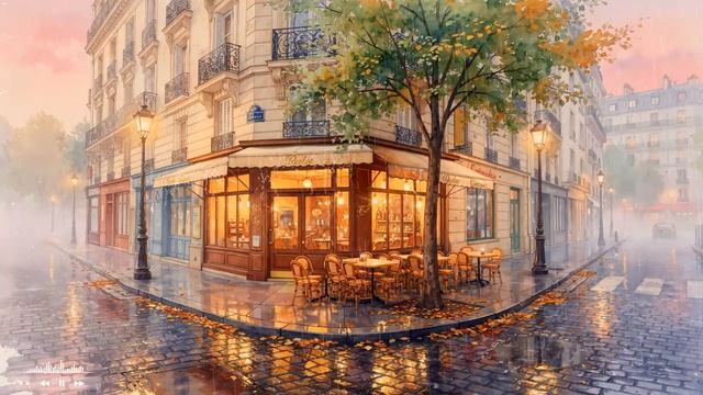 Дождливое парижское кафе ☔ Уютная французская инструментальная музыка — Плейлист для учебы и отдыха
