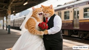 Скоро закроется «Поезд детства мамы-кошки». Рыжий котенок присоединится к ней для последней поездки!