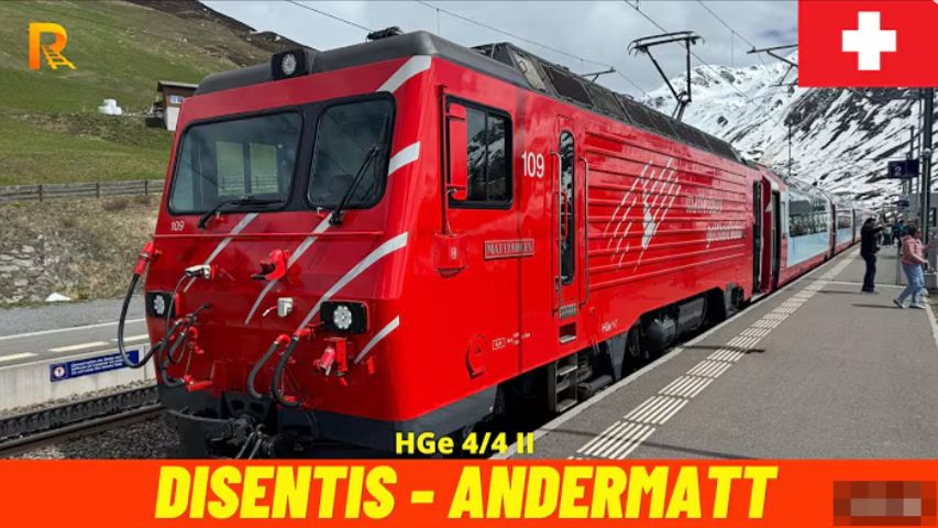 🚄 4К SmartTV ➤ 🌄 Дисентис - Андерматт, ж/д Маттерхорн-Готард, апрель 2025 года, Швейцария! 🌄
