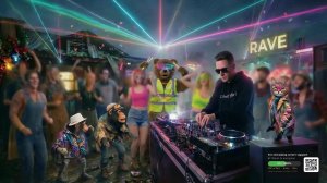 Рейв в деревне 24/7. Звёзды над головой, бас в груди. Кошачий продюсер и команда "рвут танцпол"