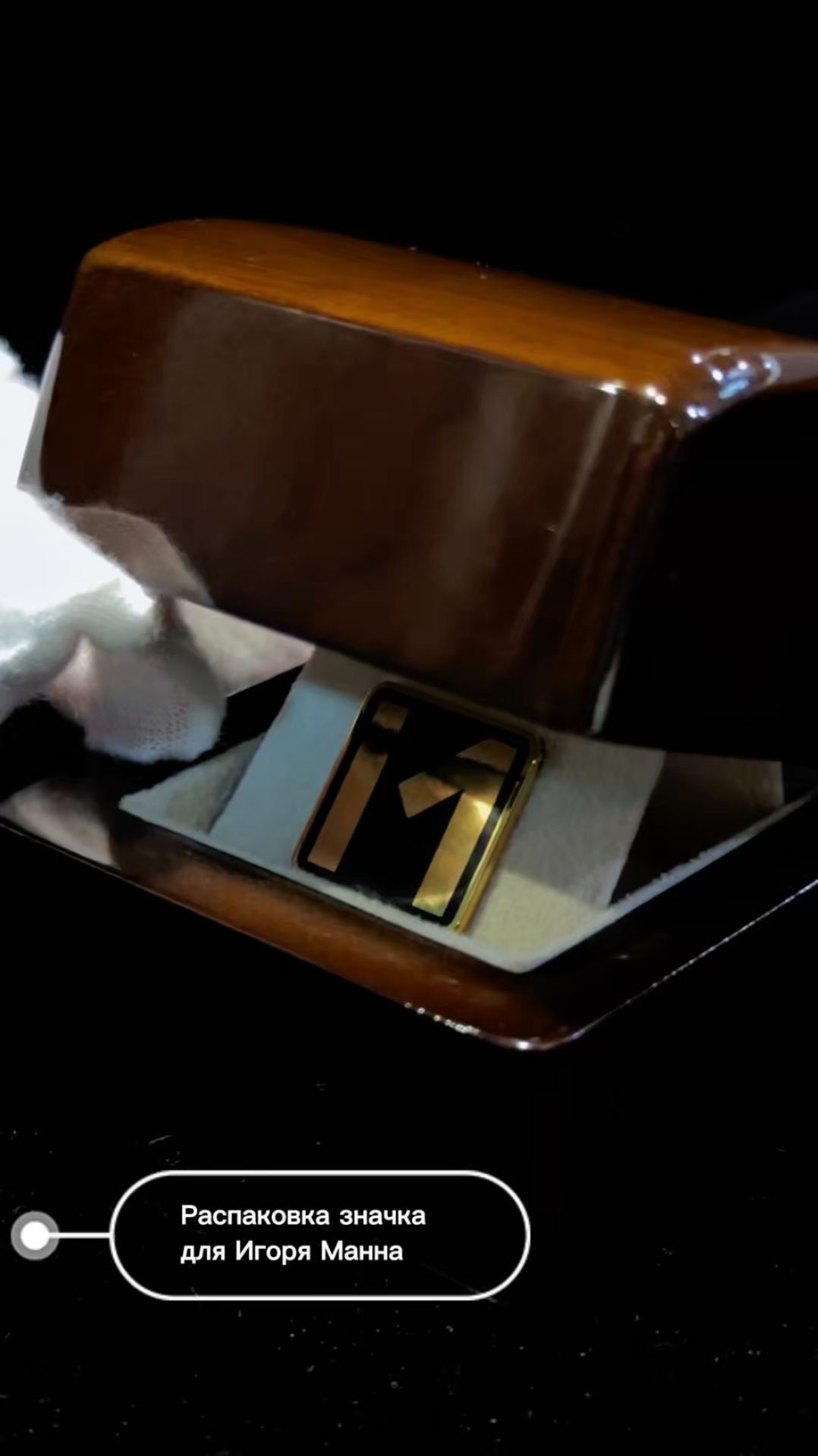 Распаковка нагрудного значка для Игоря Манна