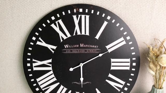 Настенные часы УИЛЬЯМ МЭРЧЕНТ, дерево, чёрные, 60 см, Y36000070-3